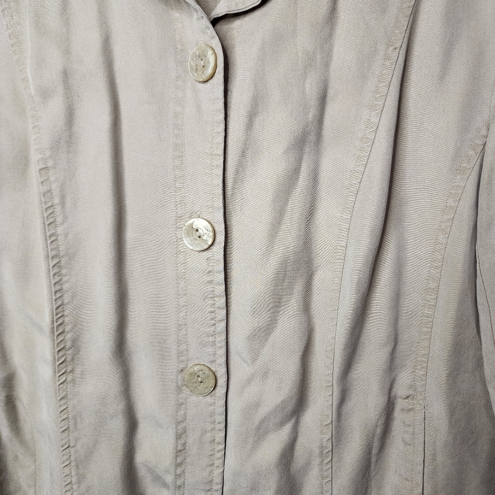 JM Collectibles Light Weight Kaki Jacket 100% Tencel Material Minimalist - Picture 2 of 7